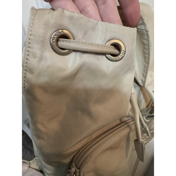 Auth Vintage Prada Cream Ivory Nylon Backpack Mini - Picture 13 of 16